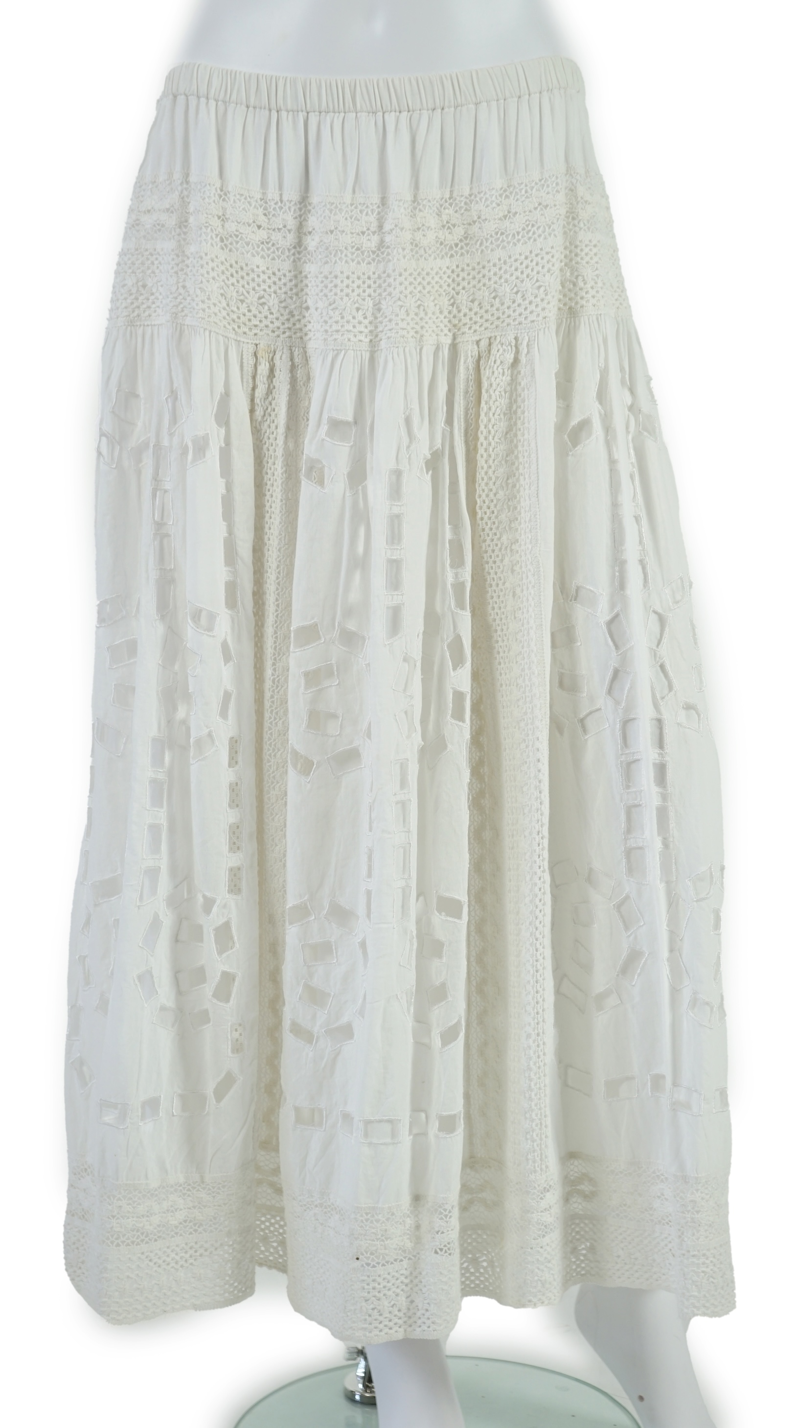 Two Michael Kors white midi length skirts and a white blouse. Size 14 - 16 Proceeds to Happy Paws Puppy Rescue